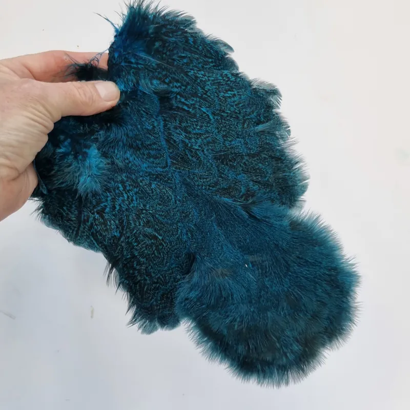 Whiting Coq de Leon Hen Soft Hackle with Chickabou in Speckled Kingfisher Blue-10